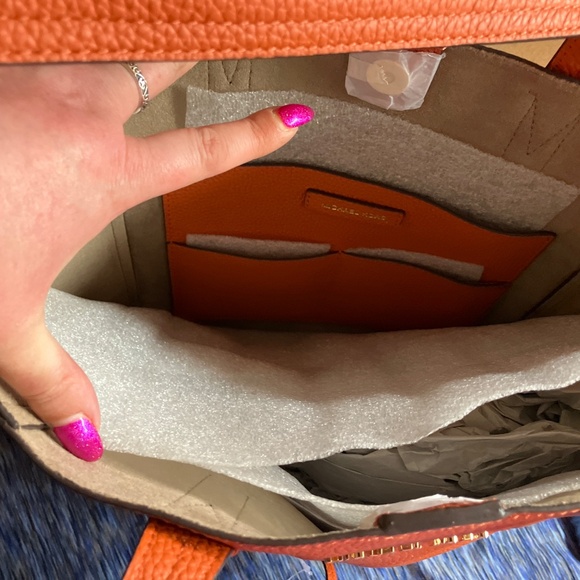Mk Authentic “Junie” Burnt Orange Med Tote Bag - Picture 6 of 12